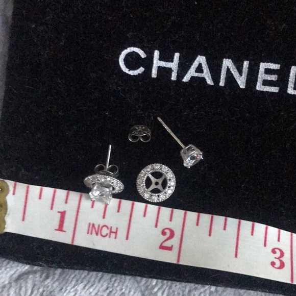 🪞deco interchangeable halo silver earrings - Picture 3 of 6